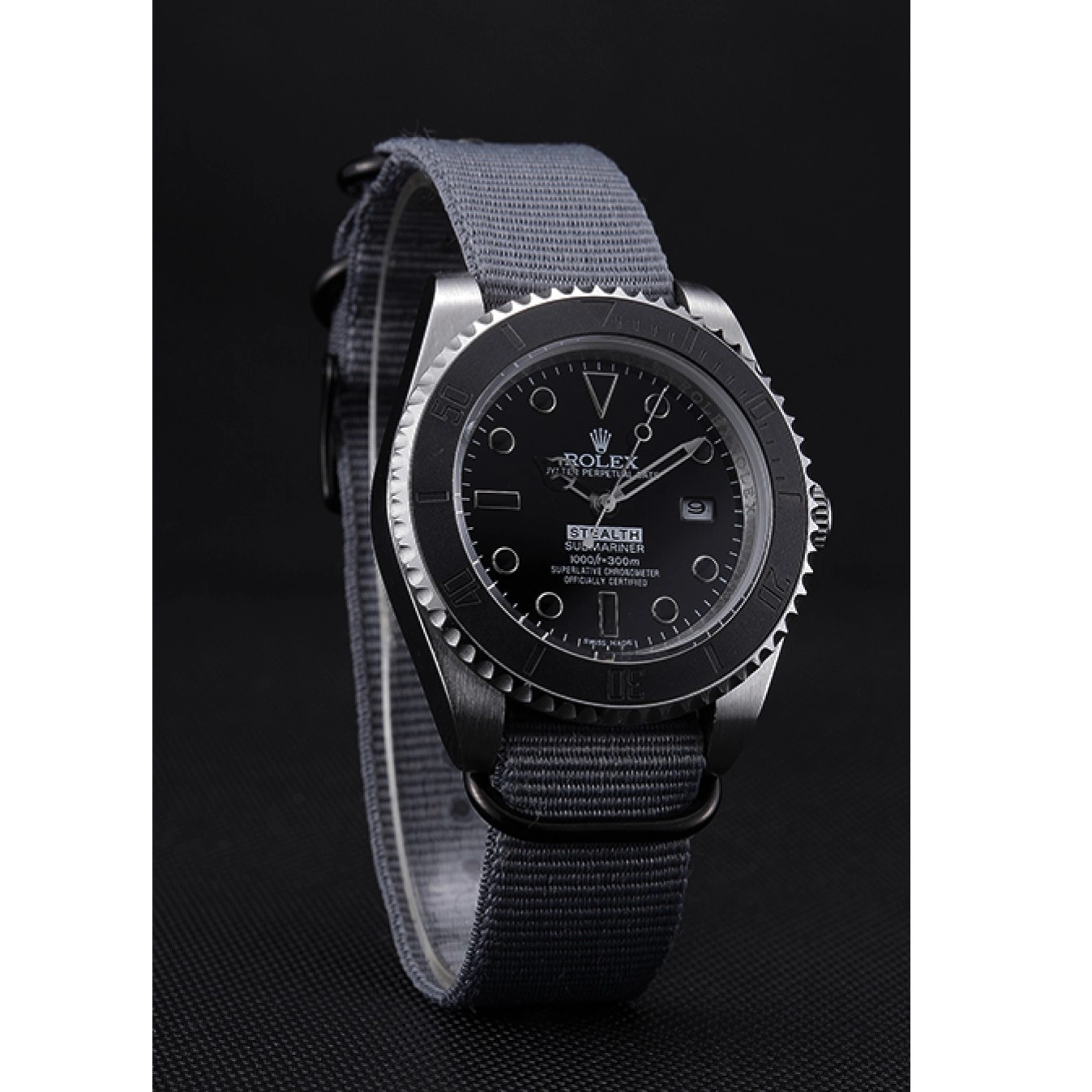 Aaa fake watches 621991 Rolex Grey Submariner Stealth 0619